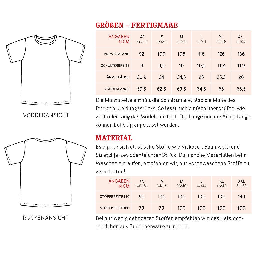 Papierschnittmuster Boyfriend Shirt Frau Amy XS-XXL